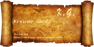 Kreiner Gerő névjegykártya